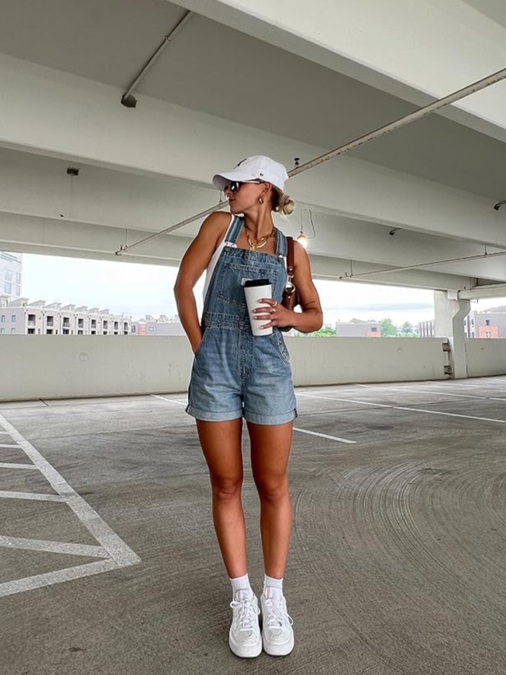 Classic Blue Denim Women’s Short Overalls